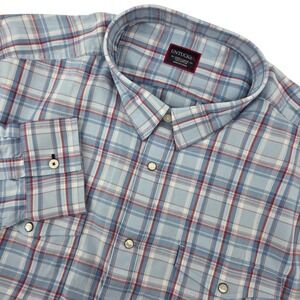 UNTUCKit Muller 3XL Mens Pearl Snap Plaid Button Up Long Sleeve Shirt‎